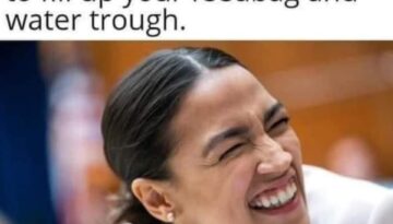 AOC feedbag meme